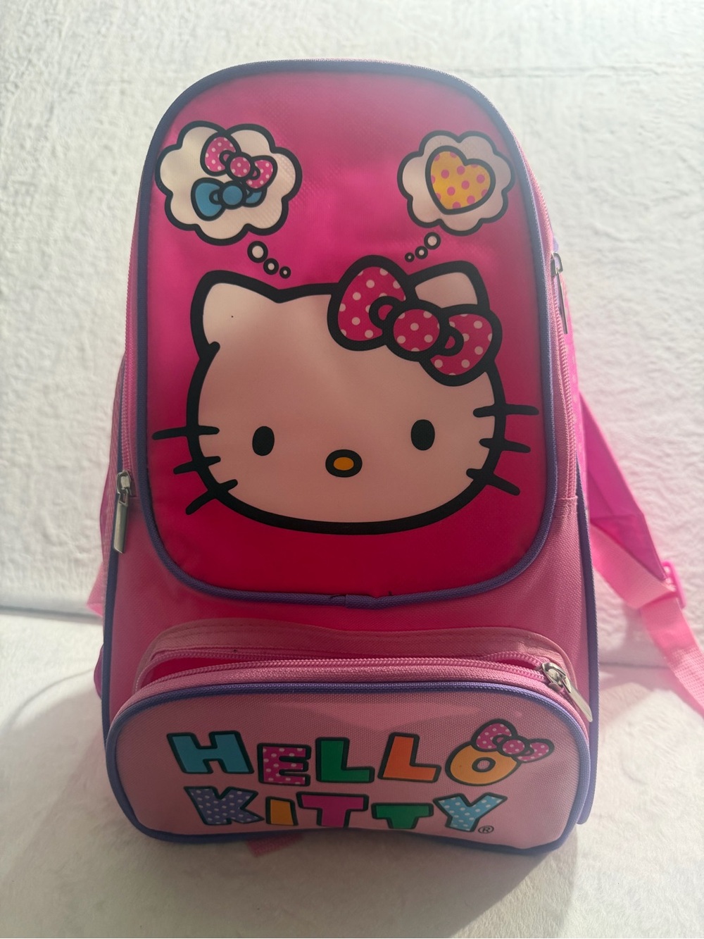 Hello Kitty Bright Pink Kids Backpack with Front Pocket
